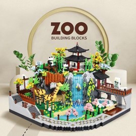 Zoo Building Model Set, 5000 Pcs Desert Zoo Micro Building Toys, Creative Zoological Park Model Set, Micro Particle Modular Building House, Gift for Adult and Kids (823)