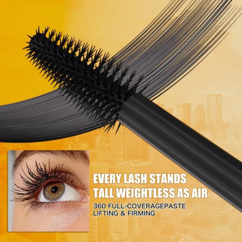 Máscara de Pestañas Hello Kiss Profesional Waterproof para Rizado y