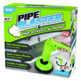 Pipe Blaster - high-pressure air plunger, clear clogged kitchen, bathroom and toilet drains and pipes