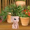 Head Planter Resin Unique Succulent Flower Pot Open Eyed Alien