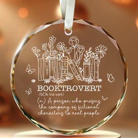 Book Lover Christmas Ornaments - Book Lovers Gifts, Gifts for Book Lovers, Librarian Gifts - Book Themed Christmas Ornaments for Book Lovers, Lover Bookworm, Bookaholic - Glass Book Ornament 2024