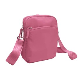 TASSINI TRENDS T Crossbody Shoulder Bag, Small Messenger Satchel for Men and Women, Travel Work Mini Bag (PINK)