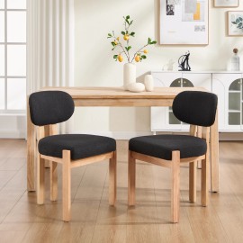 Modern Black Chenile Upholstered Solid Wood Dining Room Chair Set of 2 Durable Kitchen Chairs for Restaurant & Hotelcolor: GREY, size: W20.28''D21.06''H32.28''