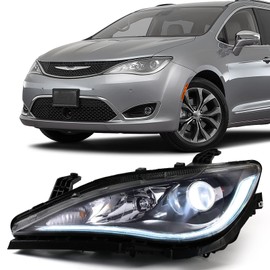 VLINCAR Halogen Headlights Assembly Compatible with Chrysler Pacifica 2018 2019 2020 Front Head Lights Lamps Left Driver Side LH OME 68370845AA CH2518153