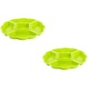 Gariella 2 x Serving Plates, Snack Bowls, Plastic, Appetizer Divider,