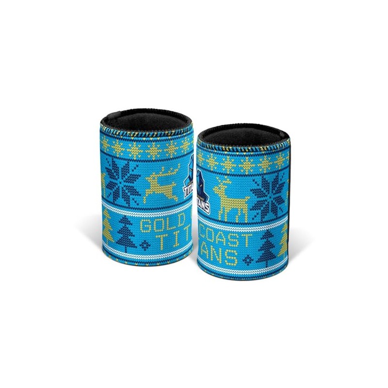 Gold Coast Titans NRL Rugby League Christmas Ugly Can Cooler