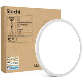 1PACK LED Flush Mount Ceiling Light Fixture White, 9Inch 24Watt, 3000k/4500k/6000K LED Ceiling Light, Ultra Slim Flush Mount LED Ceiling Lamp for Bedroom, Living Room, Kitchen, Hallway,NOT-DIMMABLE