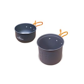 Hack Montagna HAC3023 Aluminum Outdoor Cooker 2-Piece Set, Silver, Φ4.9 x H 4.1 inches (12.5 x 10.5 cm)