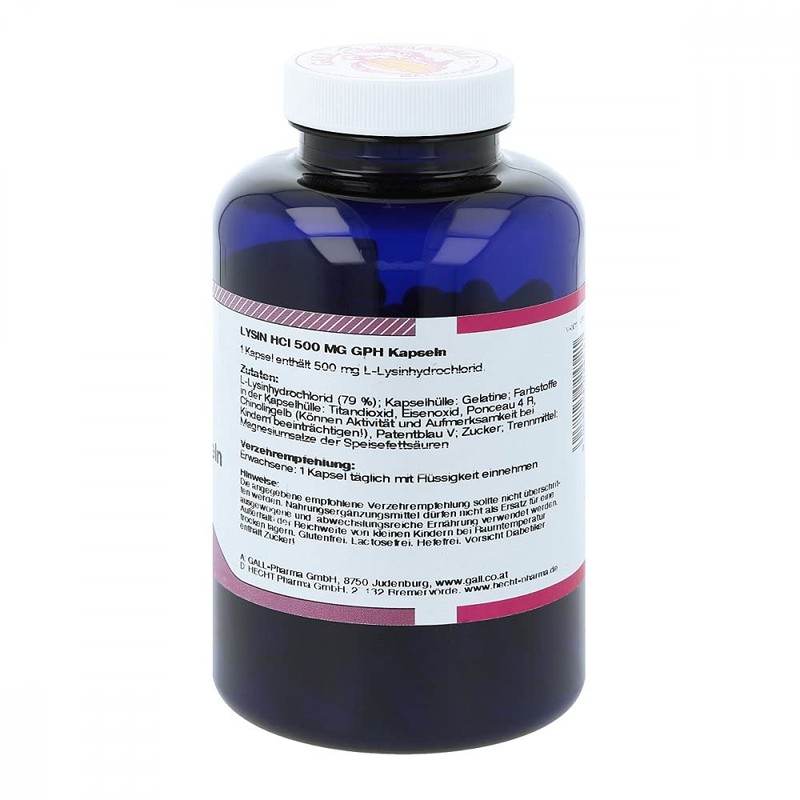 Lysine HCL 500 mg gph capsules pack of 250