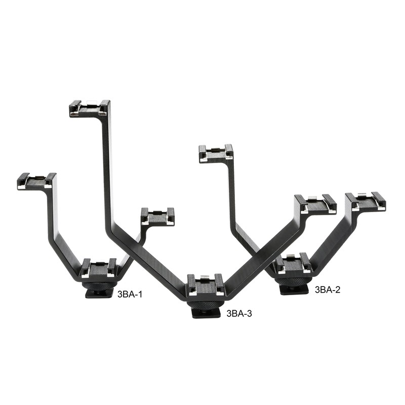 Movo 3BA-3 Heavy-Duty Video Accessory Triple Shoe Bracket for Lights,