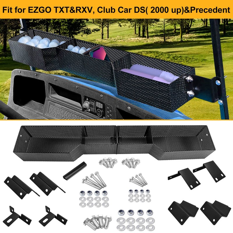 LEAPGOMAX Golf Cart Basket Front Inner Fit EZGO TXT &