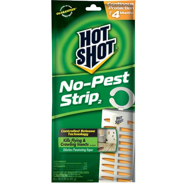 Hot Shot No-Pest Strip 2, Controlled Release Technology Kills Flying and Crawling Insects 2.29 Ounce (Value Pack of 15)