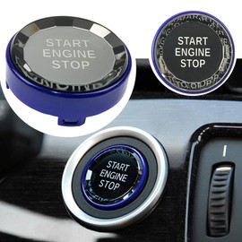 Lanyun crystal style engine start stop switch ignition button fit E chassis code E60 E90 E91 E92 E93 E84 E70 E71 E72 E83 E89 accessories (blue)
