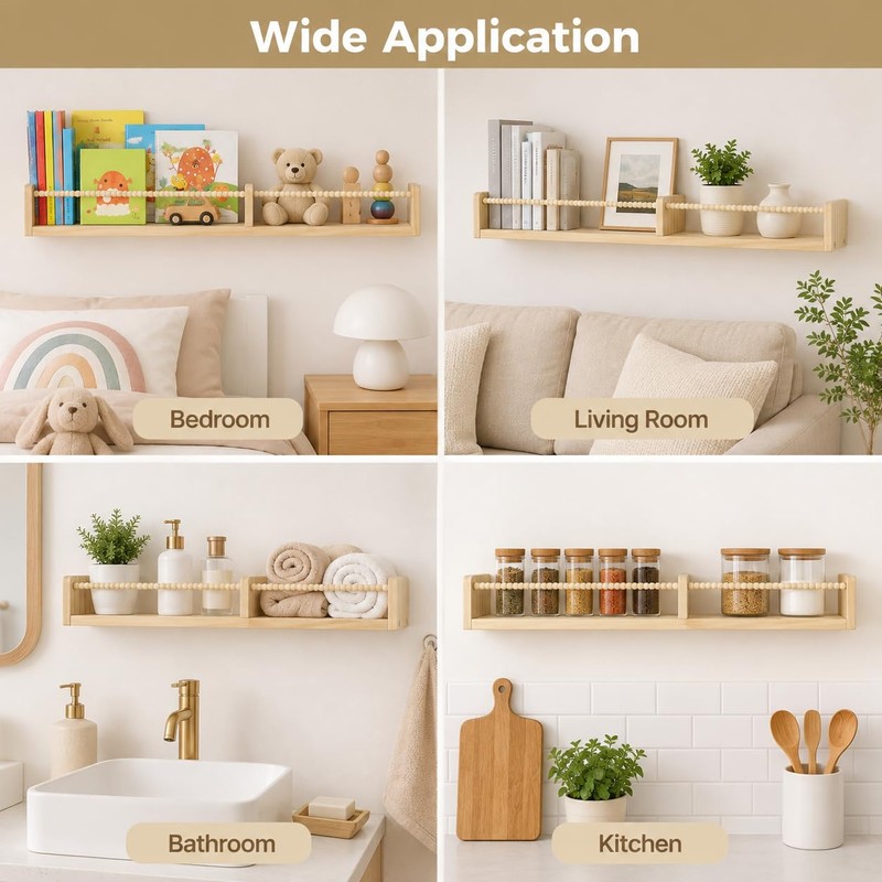 NIMBLOOM 3PCS Nursery Book Shelves for Kids Rooms - 32