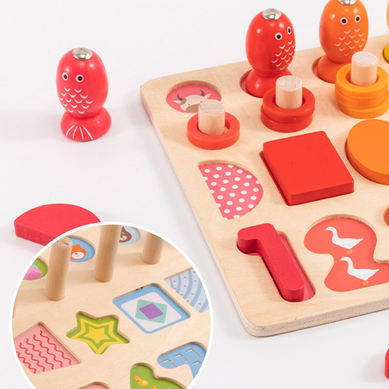 Number Sorting Toys 10 Shapes 1 to 10 Numbers Wooden