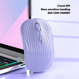 Wireless Bluetooth Mouse, 2.4 GHz Cordless Dual Mode Computer Mice with Receiver, 3 Adjustable DPI, Portable Silent Mouse for Desktops Laptops PC (Violet)