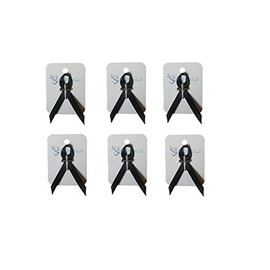 6 Pack READY TO HANDOUT Stunning Silver Cross with Black Ribbon Lapel Pin Brooches Funeral Vigil Supplies I Chronicles 16:34