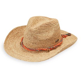Wallaroo Hat Company Women’s Petite Catalina Cowboy – Natural Fiber, Adjustable Sizing for Smaller Crown Sizes – Trendy Chic Sun Hat for Casual All-Season Looks and Everyday Sun Protection (Natural)