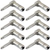 MEETOZ 10pcs Audio 1/4" 90 Degree Right Angle Heavy Duty