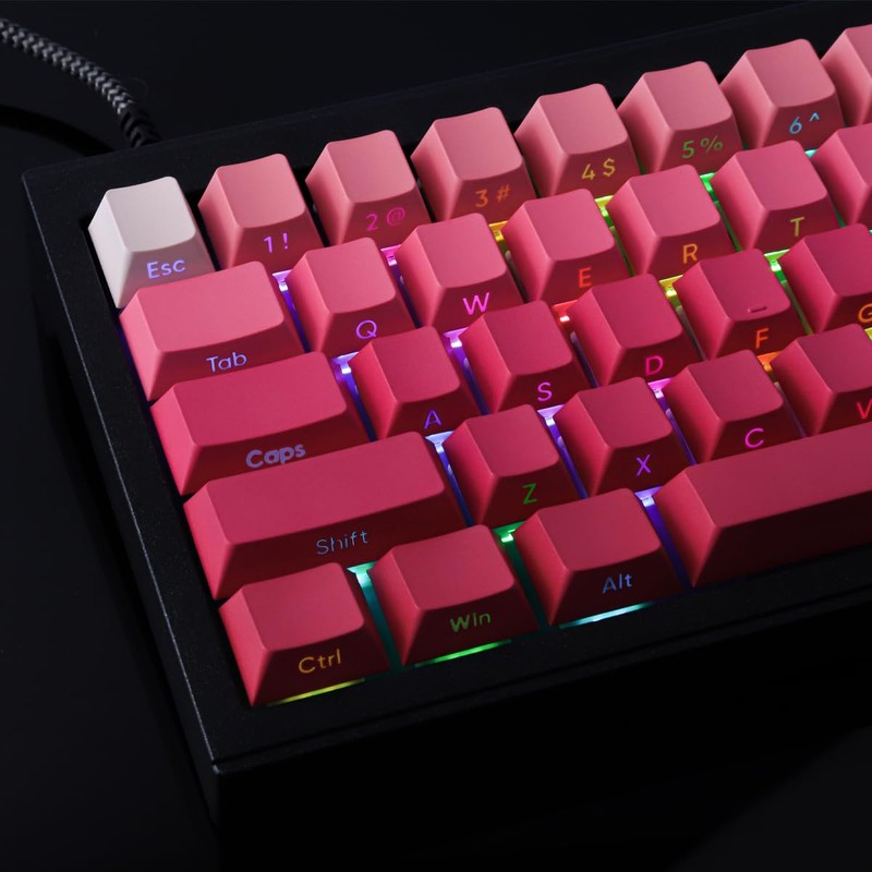 Keycaps 135 Keys PBT Letter Side Print Shine Through Keycaps