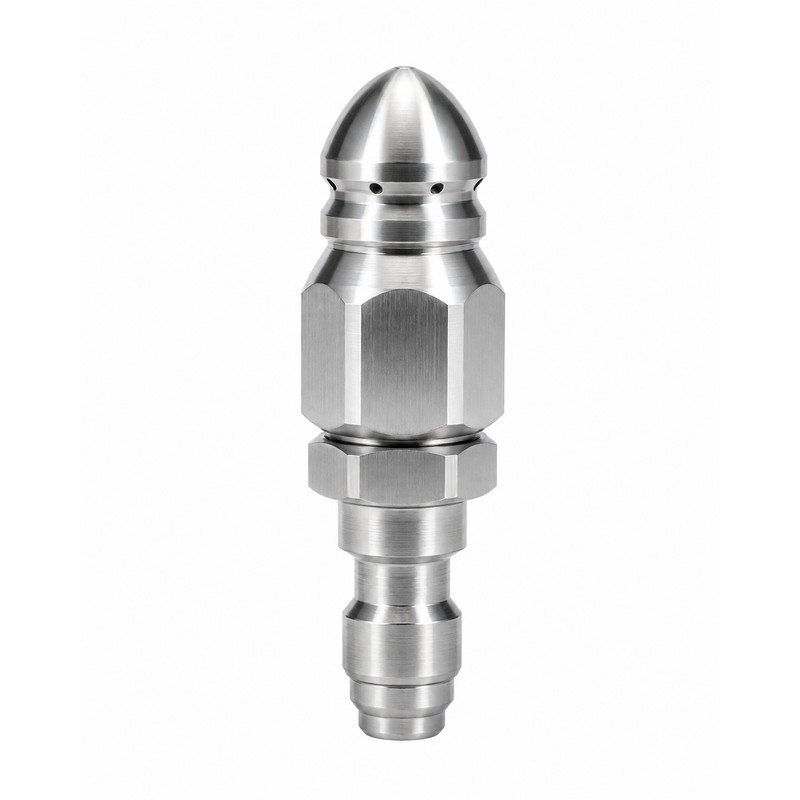 Sewer Jetter Nozzle for High-Pressure Washer – Stainless Steel Quick