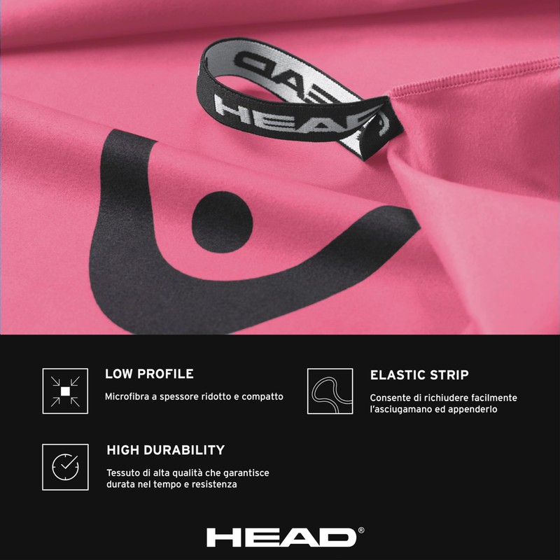 HEAD Active - Asciugamano Microfibra con Elastico Asciugamano Palestra Leggero