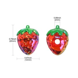 DanLingJewelry 20Pcs Transparent Acrylic Strawberry Beads AB Color Plated Fruit Loose Beads for DIY Jewelry Making
