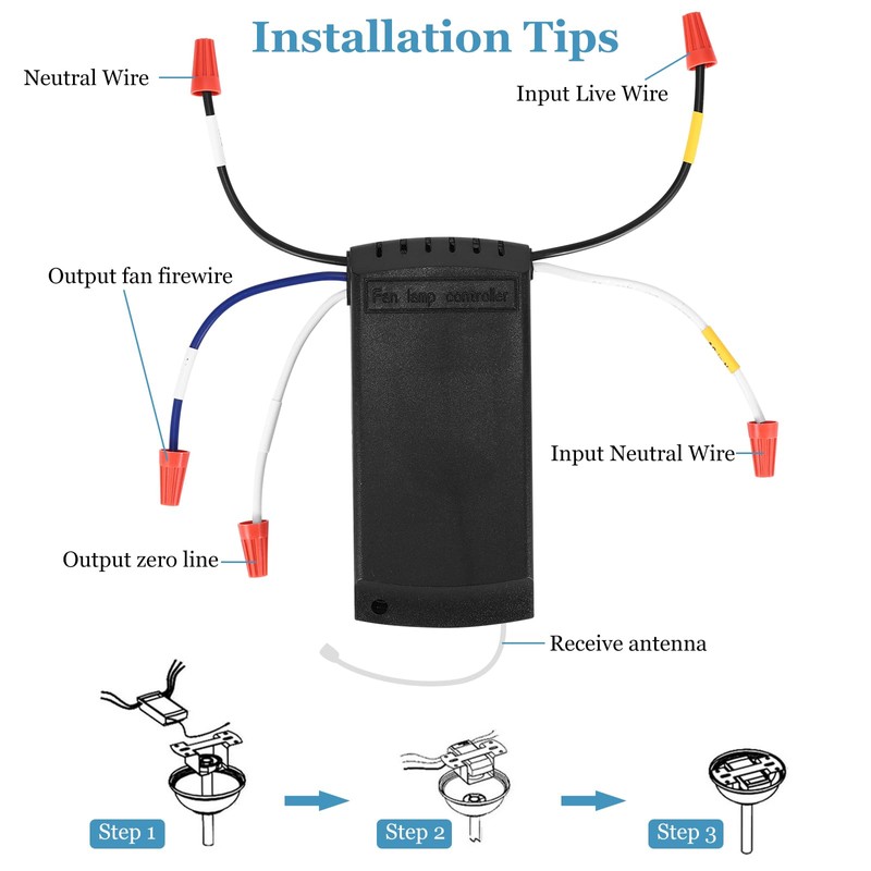 Wowlela Remote Control Ceiling Fan Lamp Remote Control Kit Timing