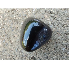 1Pc Tumbled Andara crystal Black silver color changing Archturin chakra