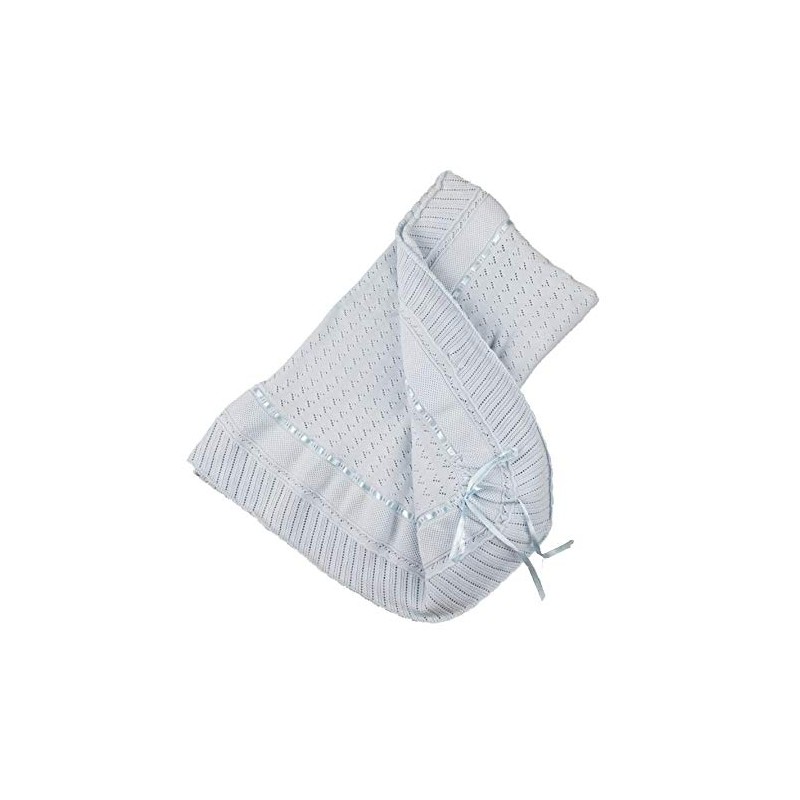 Blue Knit Shawl Blanket Baby Boy Feltman Brothers (Blue)