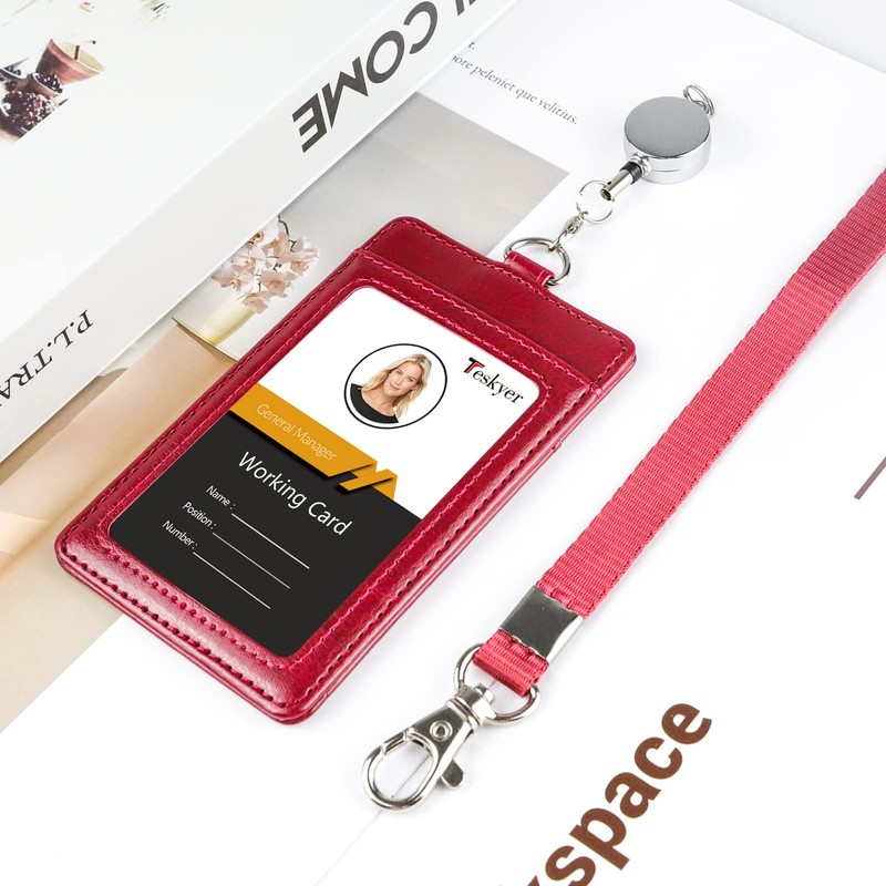 Teskyer ID Card Holder, Name Holder, Telescopic Reel, Pass Case,