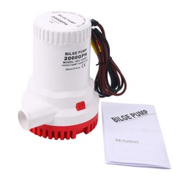 NovelBee 12V 2000 GPH Boat Marine Electric Submersible Bilge Pump with Hose ID 29mm