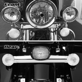 NTHREEAUTO 4 piezas de luces de giro planas transparentes de 3 1/4 pulgadas compatibles con Harley Electra Glide Road King Softail Touring