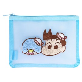 Sunstar Stationery S2321866 Sanrio Pouch, Sagara Embroidery Mesh, Crayon Shin-chan x Sanrio Kazama-kun x Tuxedo Sam