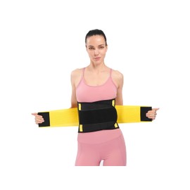 FITLARX Women Waist Trainer for Women & Men Belt Tummy Control Waist Trimmer Slimming Belly Band Shaper (Yellow, Medium)