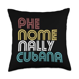 Lush Latina Phenomenally Cubana Woman Cuban AF Pride Proud Throw Pillow, 18x18, Multicolor