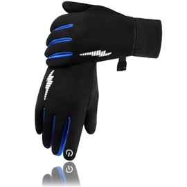Duoyeree Kids Winter Gloves Warm Touchscreen Windproof Water Resistant Soft Lining Cycling Skiing Gloves for Boys Girls (10-14 years) Black