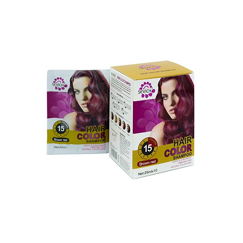 Sevich Shampoo Tinte Instantaneo Cubre Canas Color Rojizo