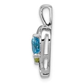IceCarats 925 Sterling Silver Swiss Blue Topaz Green Peridot Diamond Necklace Heart Love Charm Gemstone Pendant Only
