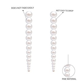 TseenYi Long Pearl Earrings Boho Pearl Earrings Long Pearl Tassel Drop Earrings Pearl Bridal Earrings Jewellery for Women and Girls Gifts