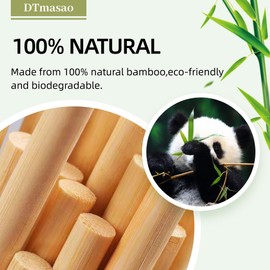 Dtmasao 1/4 x 6 Inch 50 PCS Dowel Rods Wood Sticks Wooden Dowel Rods - Unfinished Bamboo Sticks - for Crafts and DIYers