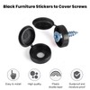 200pcs Black Screw Caps, Fits 6 And 8 Screws, Plastic
