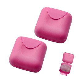 2 PCS Travel Soap Case Holder Jagowa Waterproof and Leakproof Soap Dish with Lid Portable For Travel Outdoor Activities(Purple, Rose red), 7 * 7 * 4