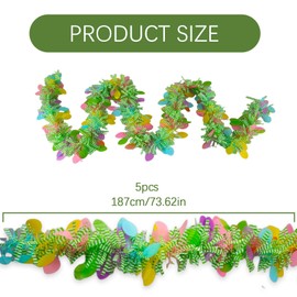 FePen Oster-Lametta-Girlande, 5 Stück, 10 m, Girlande für Draußen, Oster Girlande aus Kunststoff, Frühlingsgirlande, Dekoration für Osterbaum, Treppenmantel, Partyzubehör (Egg)