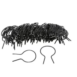 EZ Twist 2 1/2" (2 3/8" OD) x 8 Gauge Preformed Steel Tie Wire - Fence Ties - 100 Pack (Black Vinyl Coated)