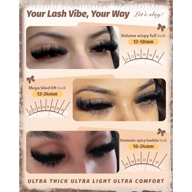 WTVANE 260D Lash Clusters Fluffy Eyelash Clusters 12-24mm Volume Lash