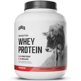 Levels Nutrition Levels Grass Fed Whey Protein Powder, No Artificials, 24G of Protein, Strawberry, 5LB