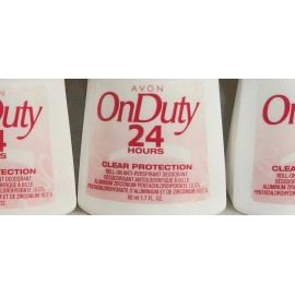 Avon ON DUTY 24 Hours CLEAR PROTECTION Roll-on Deodorant 1.7 fl.oz LOT of 4
