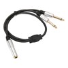 6.35mm Splitter Cable Female to Dual Male Gold Plated Plug