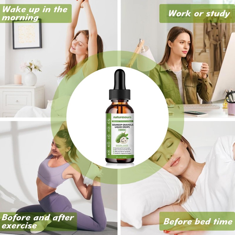 Naturesours 100% Pure Organic Soursop Extract, Soursop Graviola Liquid Drops